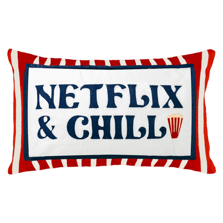 Netflix & Chill Needlepoint Cushion The Pillow Drop