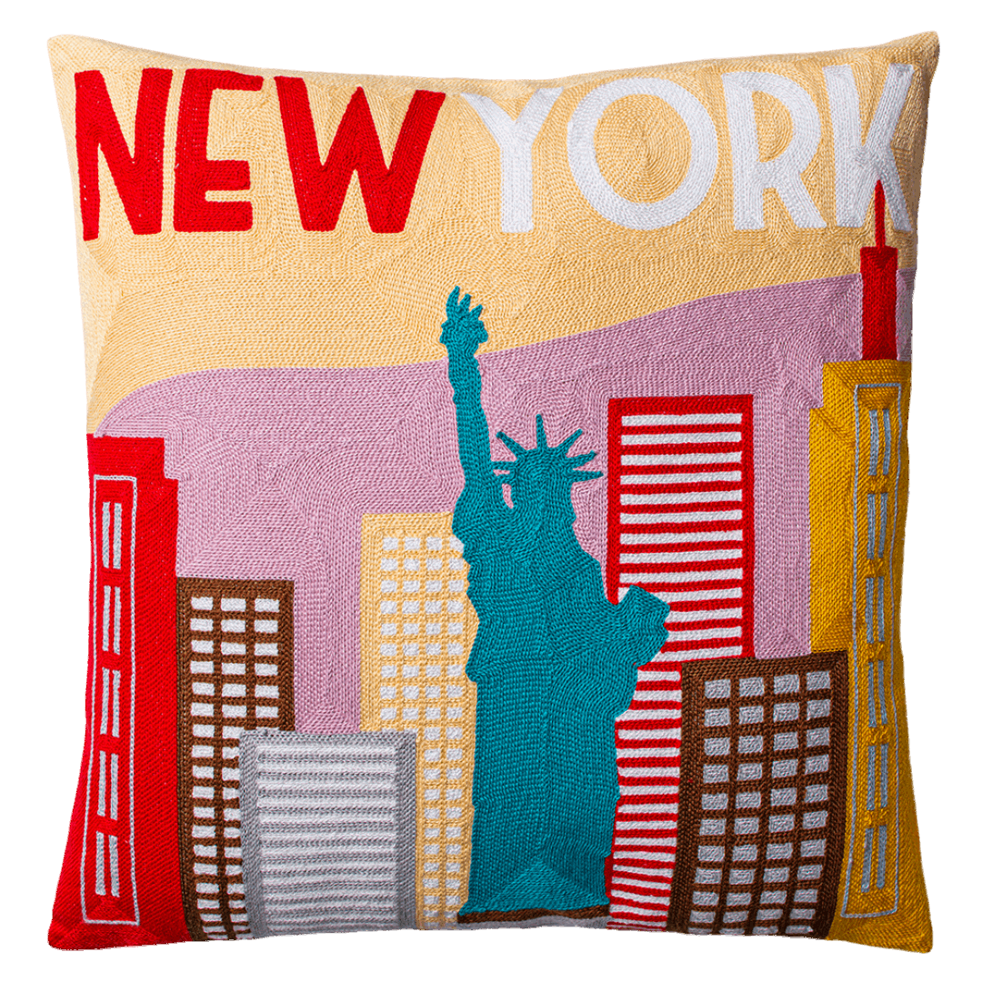 The Pillow Drop Needlepoint Cushion New York Design The Pillow Drop