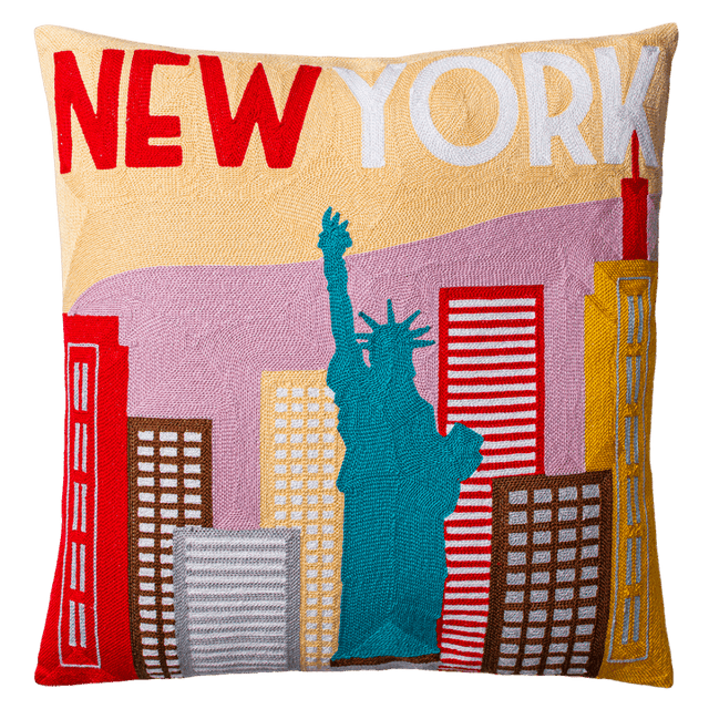 The Pillow Drop Needlepoint Cushion New York Design The Pillow Drop