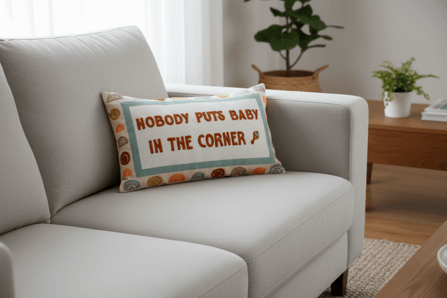 Nobody Puts Baby In The Corner Needlepoint Cushion The Pillow Drop