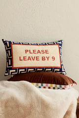 Please Leave By 9 Needlepoint Cushion The Pillow Drop
