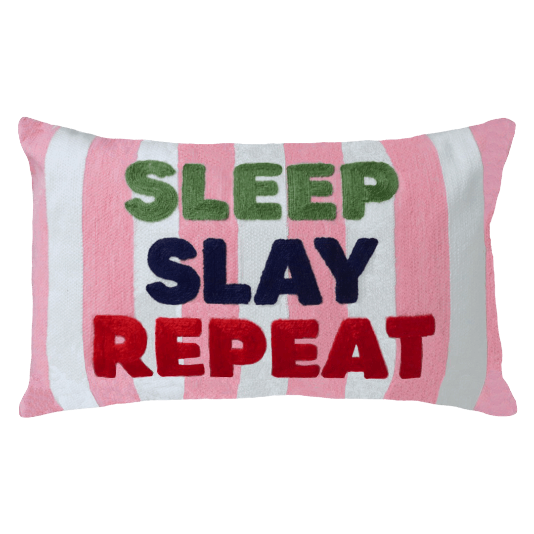 Sleep Slay Repeat Needlepoint Cushion The Pillow Drop