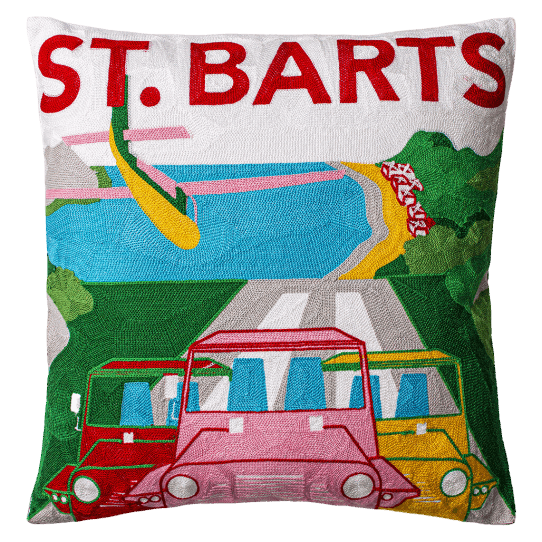 The Pillow Drop Needlepoint Cushion St.Barts Design The Pillow Drop