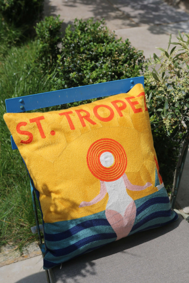 The Pillow Drop Needlepoint Cushion - St. Tropez Design The Pillow Drop
