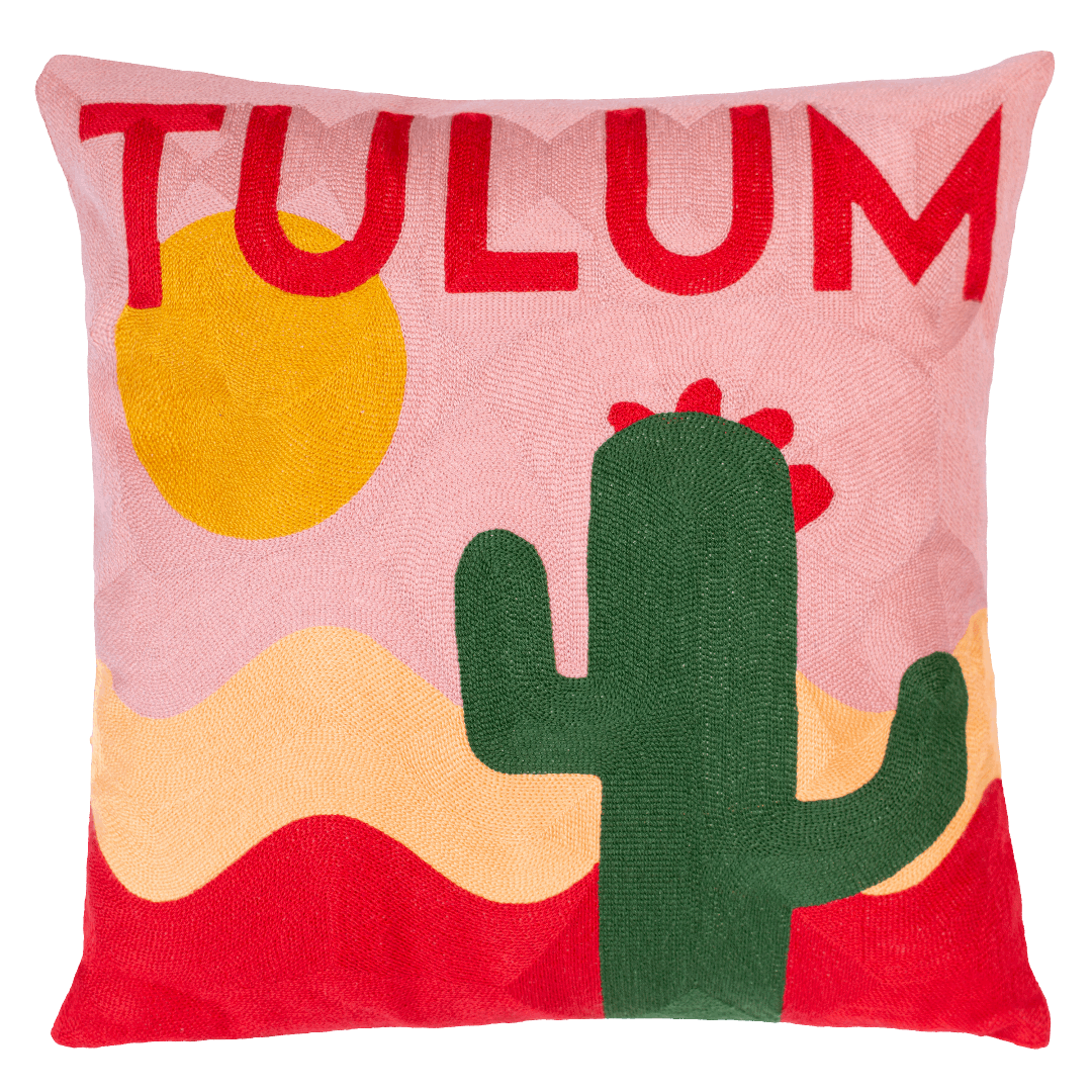 The Pillow Drop Needlepoint Cushion Tulum Design The Pillow Drop