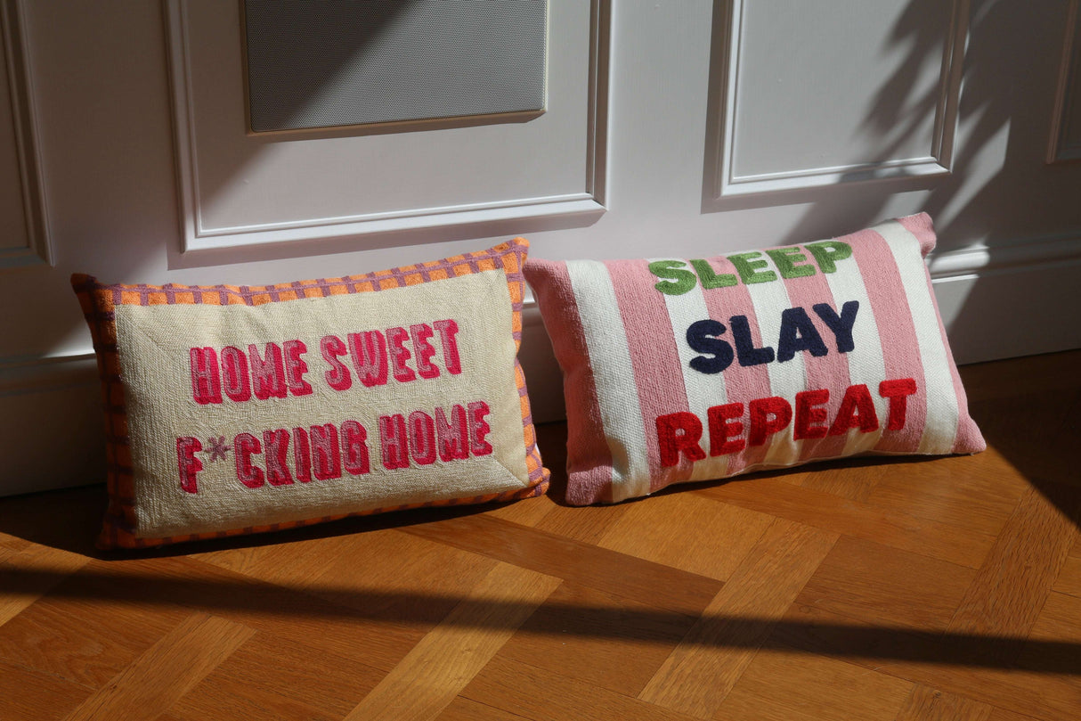 Home Sweet Home Needlepoint Cushion for Stylish Living The Pillow Drop
