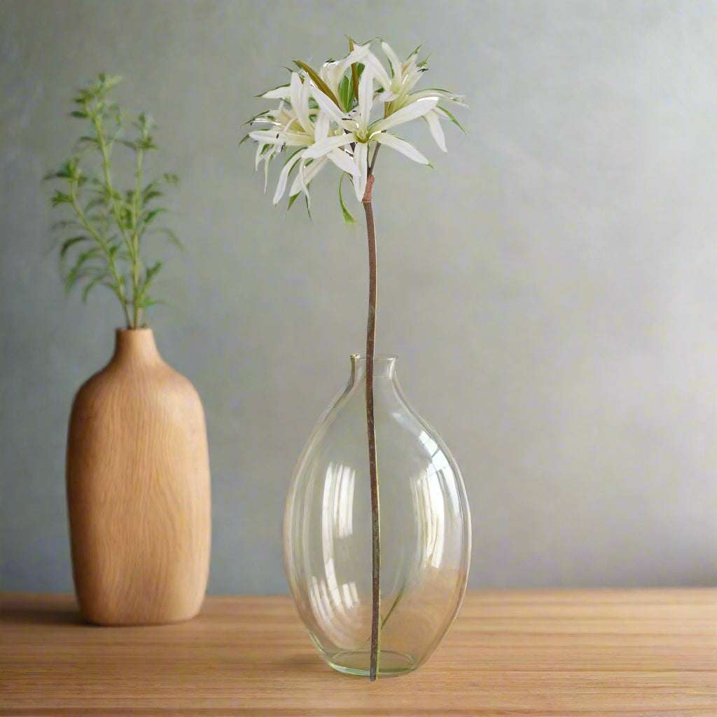 The Natural Garden Collection White Nerine Lily Stem WHITE PLASTIC Shades 4 Seasons