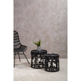 Orsina Nesting Tables in Black with Intricate Designs and a Modern Aesthetic for Home Decor