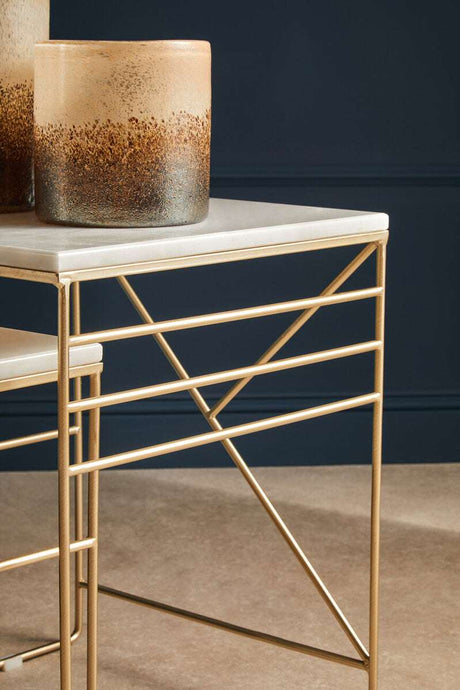 Avantis Marble Set Of 2 Square Nesting Tables Orsina