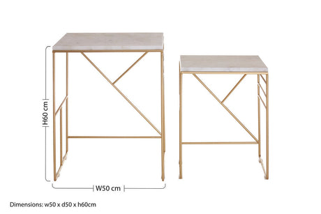 Avantis Marble Set Of 2 Square Nesting Tables Orsina