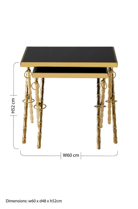 Arezzo Gold and Black Set Of 2 Nesting Tables Orsina