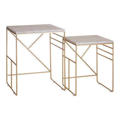 Avantis Marble Set Of 2 Square Nesting Tables Orsina
