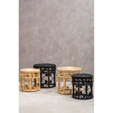 Orsina Nesting Tables in black and natural rattan design for modern home decor
