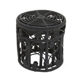Orsina Black Woven Nesting Tables with Decorative Swirl Design for Stylish Living Spaces