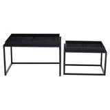 Orsina Nesting Tray Tables in black with modern design for versatile home use