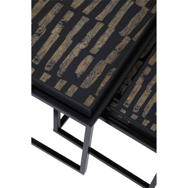 Orsina Nesting Tray Tables with a stylish black and wood design for versatile home decor