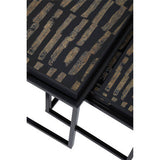 Orsina Nesting Tray Tables with a stylish black and wood design for versatile home decor