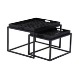 Orsina Nesting Tray Tables with Modern Black Design and Metal Frame for Versatile Use
