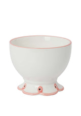Casa by Josephine Jenno Nibbles Bowl in white with a pink scalloped edge for serving snacks