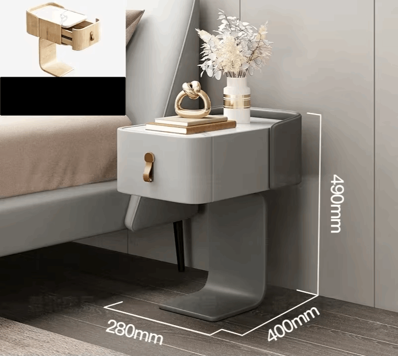 Klassyx modern nightstand with minimalist design and drawer for easy storage beside a bed