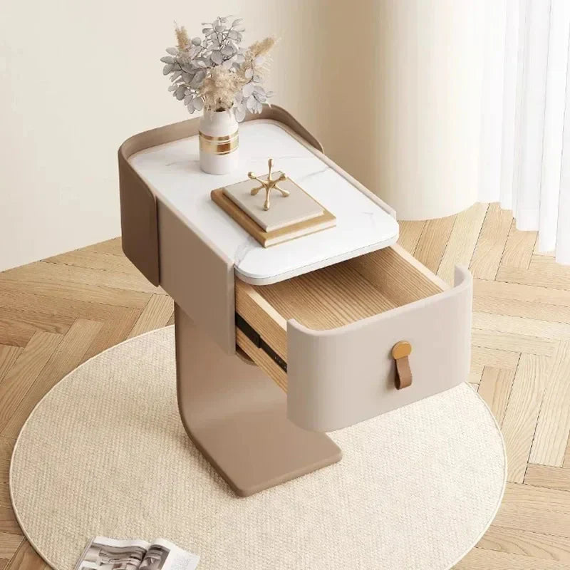 Klassyx modern nightstand with sleek design and a pull-out drawer for bedroom storage