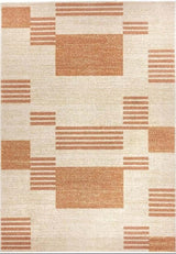 Nomad Rug in cream and terracotta with geometric patterns for stylish home decor