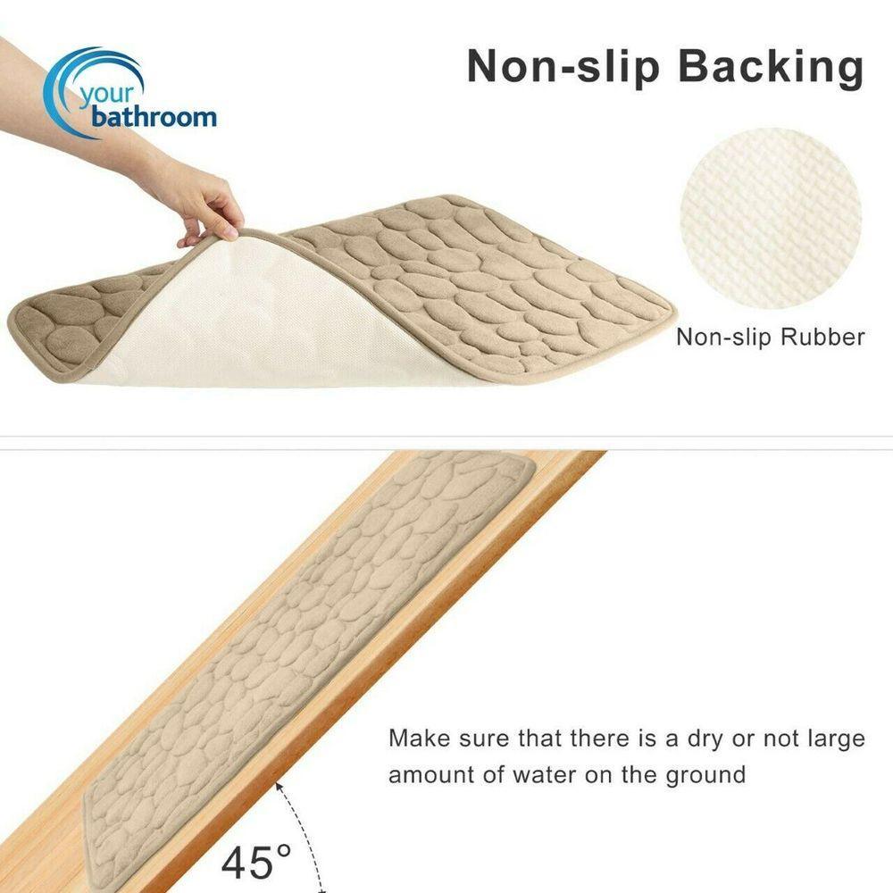 Non Slip Bath Mat Memory Foam (Cream) DGI