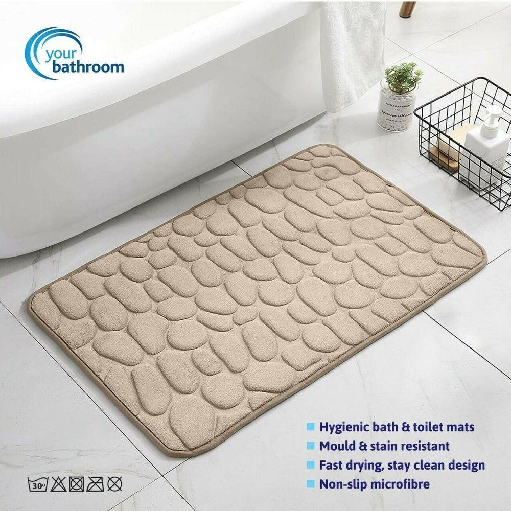 Non Slip Bath Mat Memory Foam (Cream) DGI