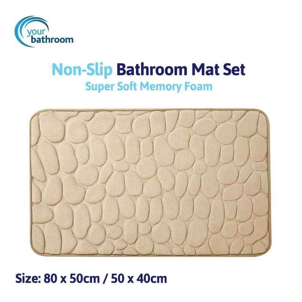 Non Slip Bath Mat Memory Foam (Cream) DGI