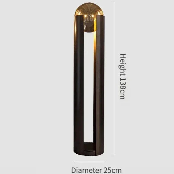 Norda Lamp by Nisu Home, Stylish Floor Lamp with Black Structure and Gold Accent, 138cm Height