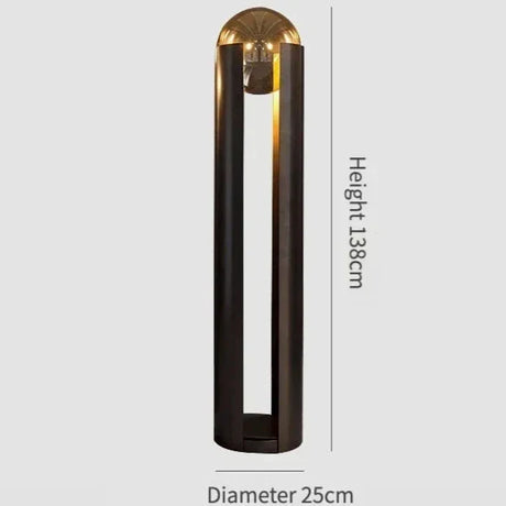 Norda Lamp by Nisu Home, Stylish Floor Lamp with Black Structure and Gold Accent, 138cm Height