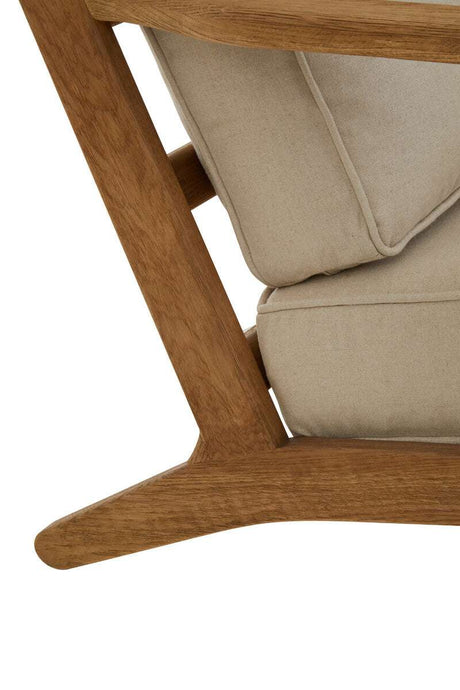 Hector Natural Linen and Oak Armchair Orsina