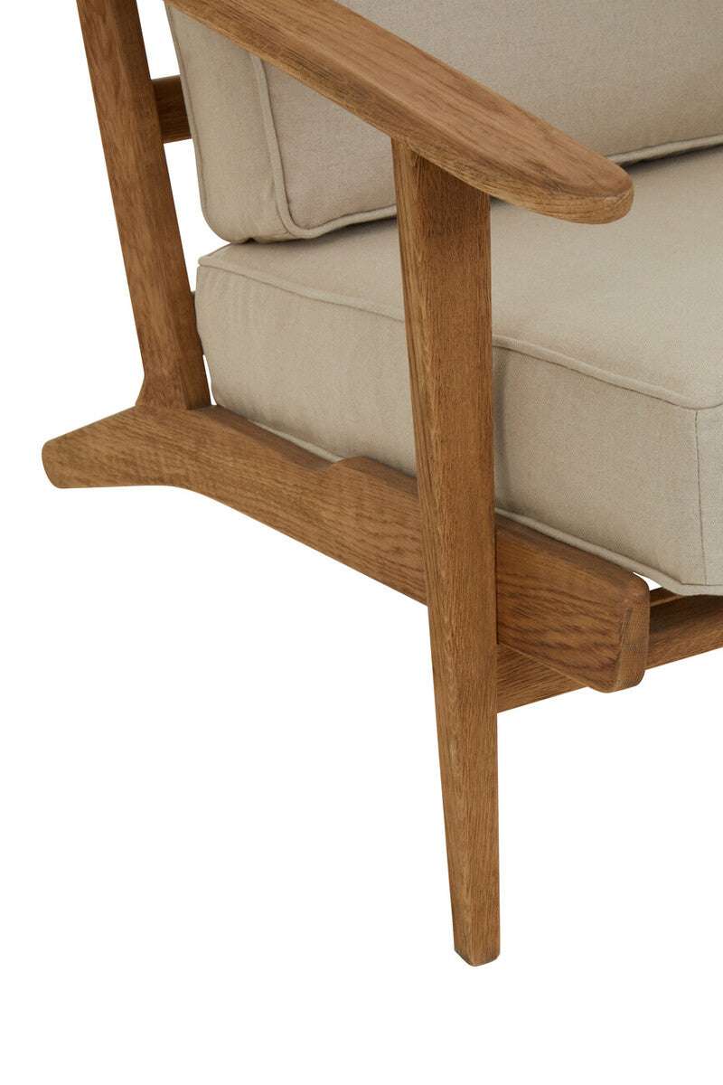 Hector Natural Linen and Oak Armchair Orsina