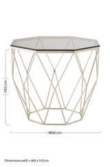 Allure Octagonal End Table With Brushed Nickel Base Orsina