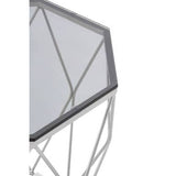 Allure Octagonal End Table With Brushed Nickel Base Orsina