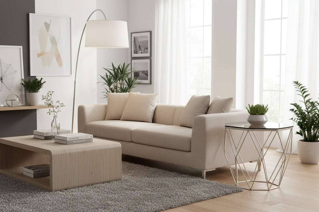 Allure Octagonal End Table With Brushed Nickel Base Orsina