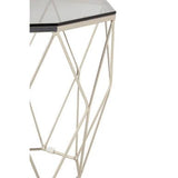 Allure Octagonal End Table With Brushed Nickel Base Orsina