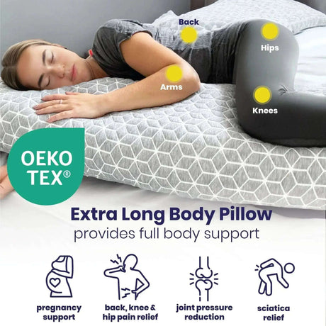 Brightr Sleep Extra Long Body Pillow for pregnancy support and full body alignment