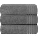OLIVIA ROCCO Grey Bath Sheets Stack of Three Soft and Absorbent Towels