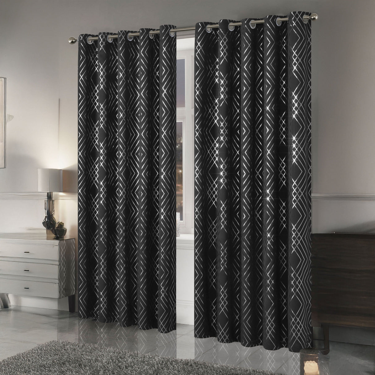 OLIVIA ROCCO Blackout Curtains with geometric pattern, ideal for light blocking and privacy
