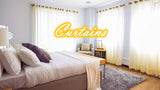 OLIVIA ROCCO Blackout Curtains in a cozy bedroom setting with light-coloured decor