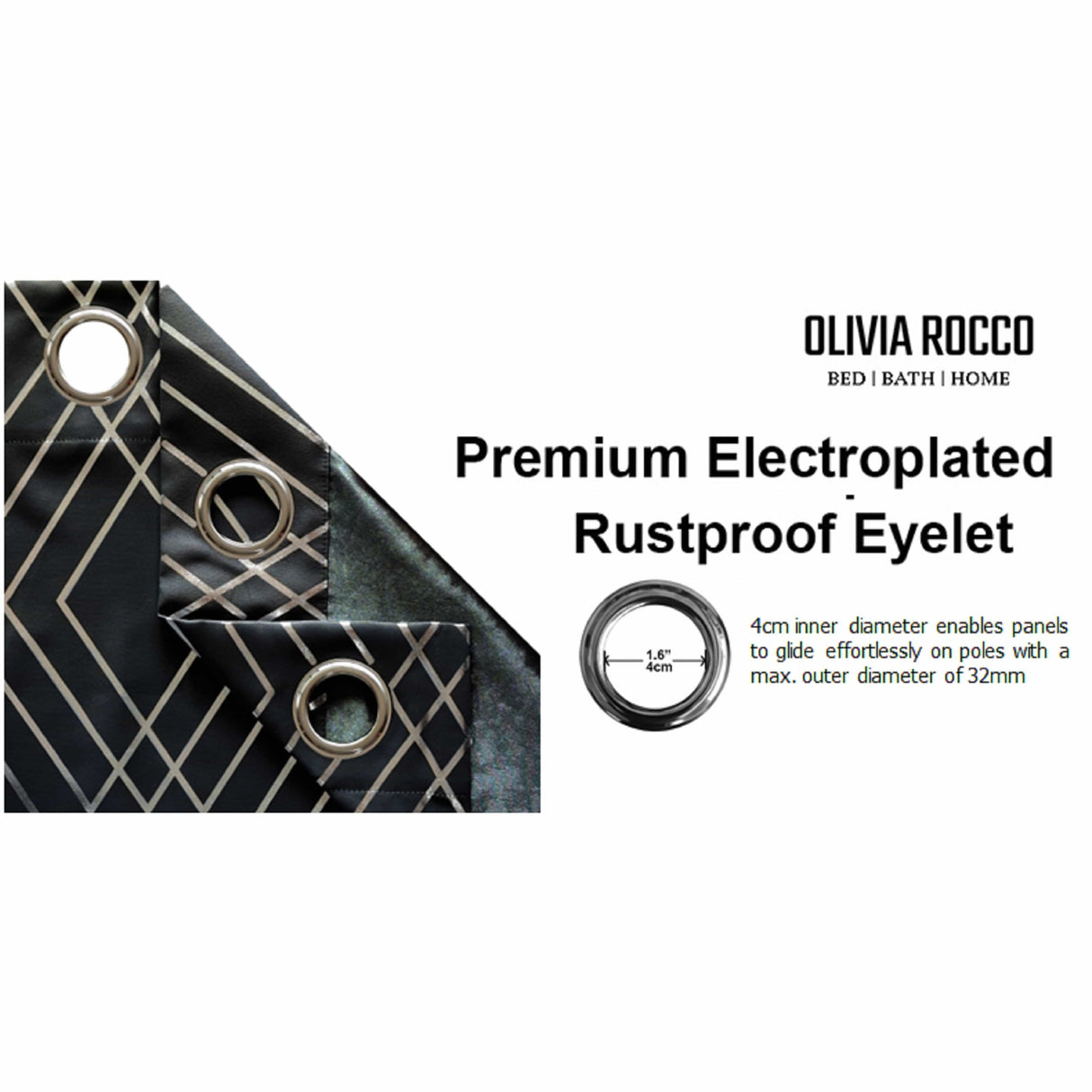 Olivia Rocco Premium Blackout Curtains with Electroplated Rustproof Eyelet Design