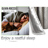 OLIVIA ROCCO Blackout Curtains providing a cozy atmosphere for restful sleep with a pet