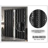 OLIVIA ROCCO Blackout Curtains with Stylish Sparkle Geometric Print for Elegant Home Decor