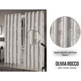 OLIVIA ROCCO Stylish Sparkle Leaf Print Blackout Curtains for Elegant Home Decor