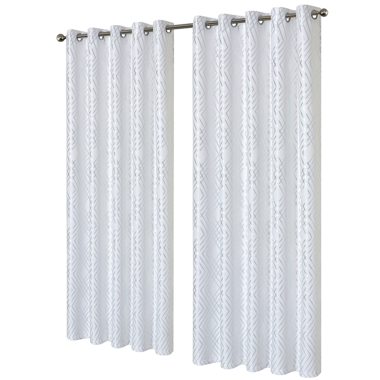 OLIVIA ROCCO White Textured Blackout Curtains with Eyelet Top for Light Control