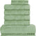 OLIVIA ROCCO Cotton Towels Set in soft green for bathroom use and luxury comfort