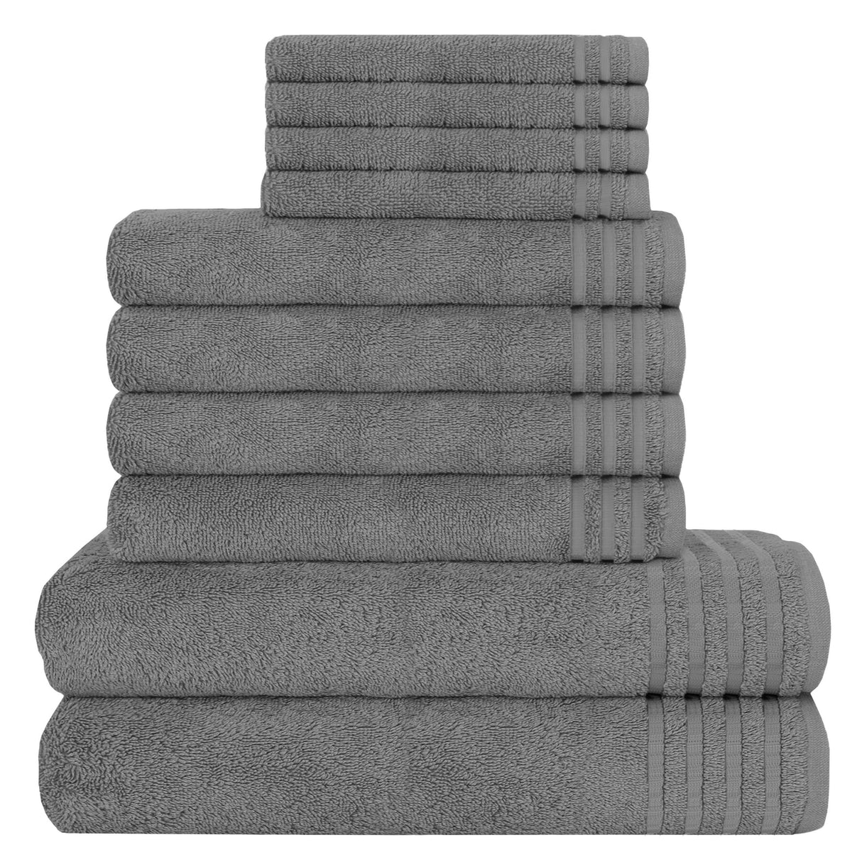 OLIVIA ROCCO Cotton Towels Set in grey, featuring plush fabric for ultimate absorbency and comfort