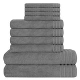 OLIVIA ROCCO Cotton Towels Set in grey, featuring plush fabric for ultimate absorbency and comfort