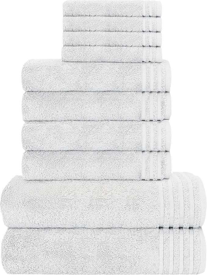 OLIVIA ROCCO Cotton Towels Set in soft white, featuring luxurious absorbent material for daily use